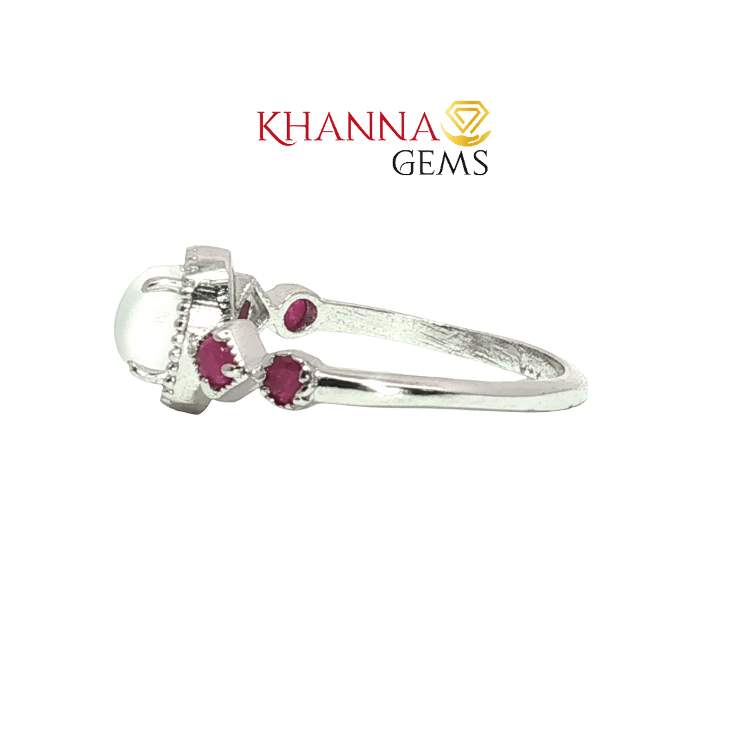 1.88/GM  MOON STONE RUBY RING Earrings - G0579
