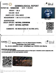1.86/CT Natural Blue Sapphire with Govt Lab Certificate (45510)