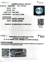 1.39/CT Natural Blue Sapphire with Govt Lab Certificate (12210)