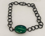 Load image into Gallery viewer, 23.10/GM ONYX SILVER BRACELET   (525)
