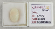 6.46/CT Natural FIRE OPAL with Govt. Lab Certificate-12632D51735
