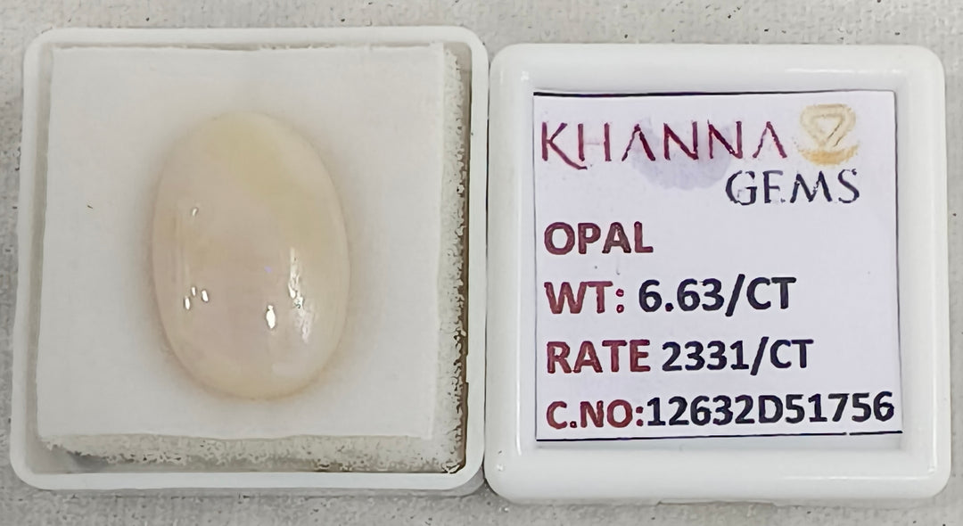 6.63/CT Natural FIRE OPAL with Govt. Lab Certificate-12632D51756