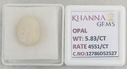 5.83/CT Natural FIRE OPAL with Govt. Lab Certificate - 12786D52527