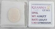 4.04/CT Natural FIRE OPAL with Govt. Lab Certificate - 12786D52529