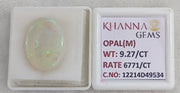 9.27/CT Natural Opal with Govt. Lab Certificate-12214D49534