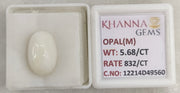 5.68/CT Natural Opal with Govt. Lab Certificate-12214D49560