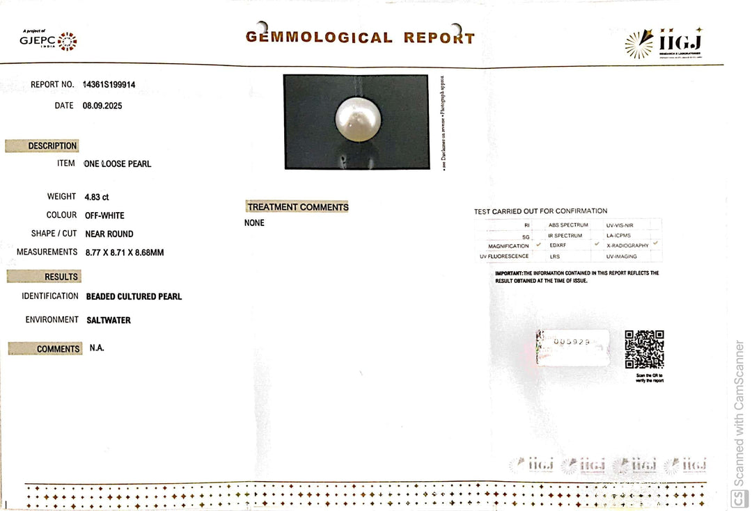 4.83/CT Natural South Sea Pearl Beads With Lab Certificate (1550)