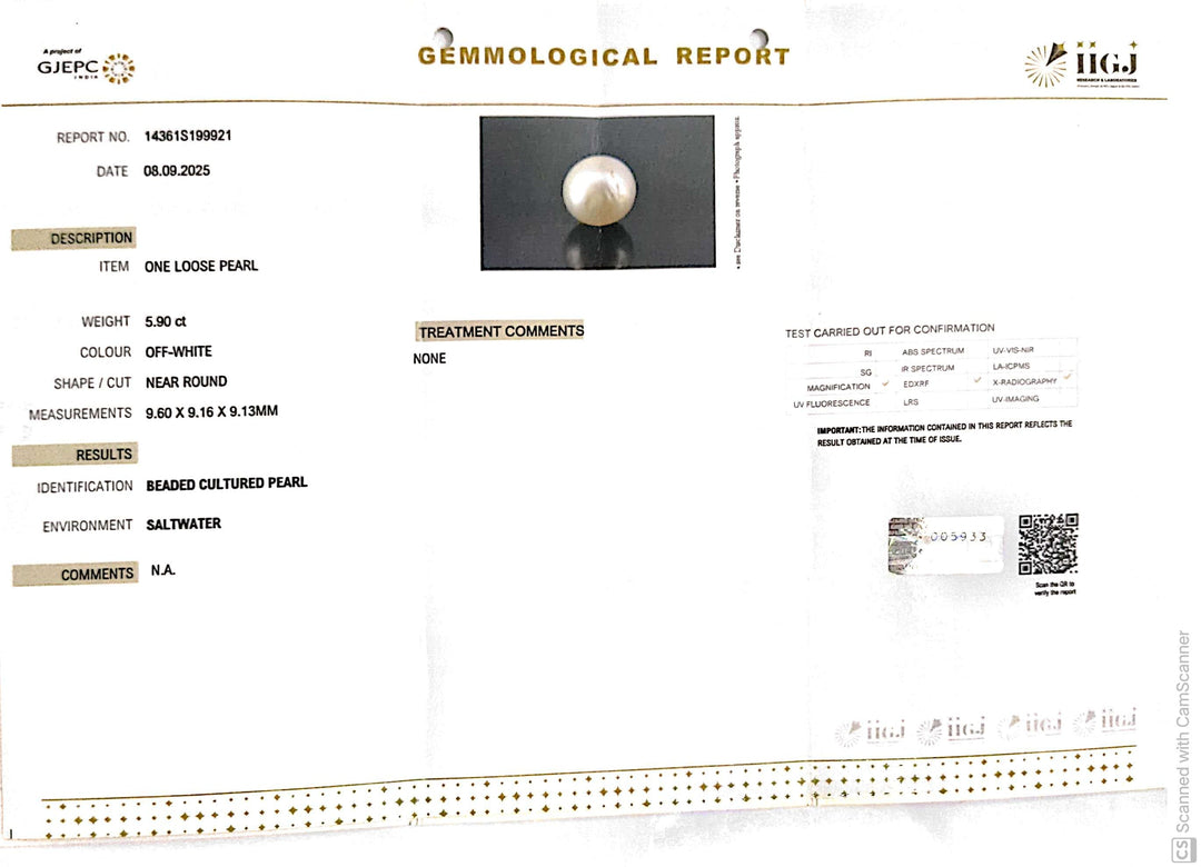 5.90/CT Natural South Sea Pearl Beads With Lab Certificate (1550)
