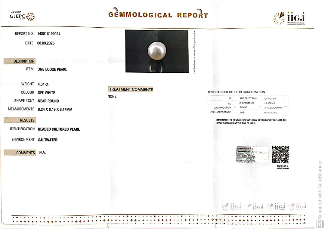 4.04/CT Natural South Sea Pearl Beads With Lab Certificate (1550)