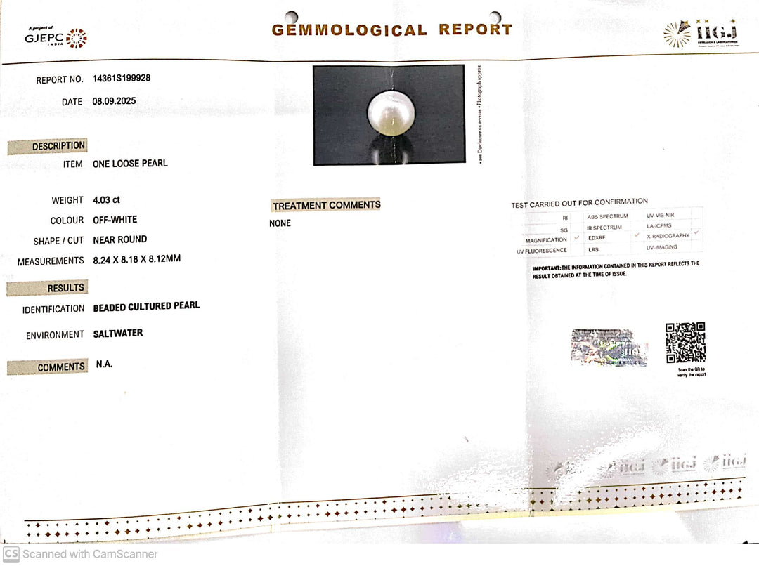 4.03/CT Natural South Sea Pearl Beads With Lab Certificate (1550)