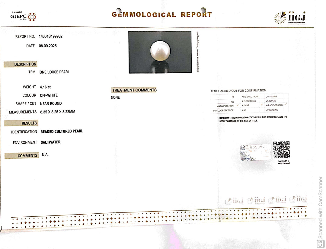 4.16/CT Natural South Sea Pearl Beads With Lab Certificate (1550)