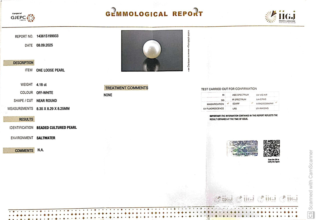 4.18/CT Natural South Sea Pearl Beads With Lab Certificate (1550)