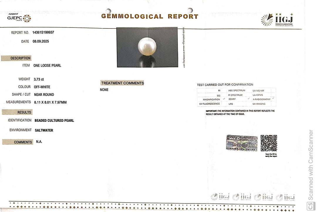 3.73/CT Natural South Sea Pearl Beads With Lab Certificate (1550)