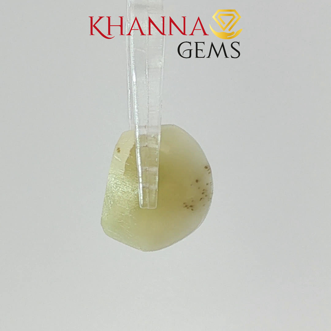 7.62/CT Natural Prehnite Cats Eye Stone With Govt. Lab Certificate-137295
