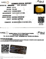 Load image into Gallery viewer, 6.75/CT Natural Yellow Sapphire With Govt Lab Certificate (4551)
