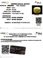 Load image into Gallery viewer, 5.55/CT Natural Yellow Sapphire With Govt Lab Certificate (1221)
