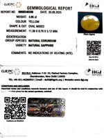 Load image into Gallery viewer, 4.86/CT Natural Yellow Sapphire With Govt Lab Certificate (1221)
