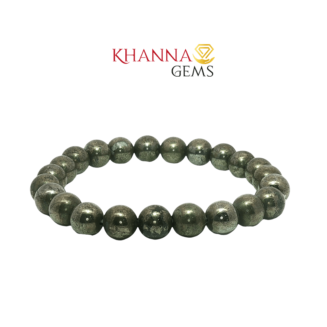 Premium Pyrite 8MM Round Gemstone Beads – NOO6012