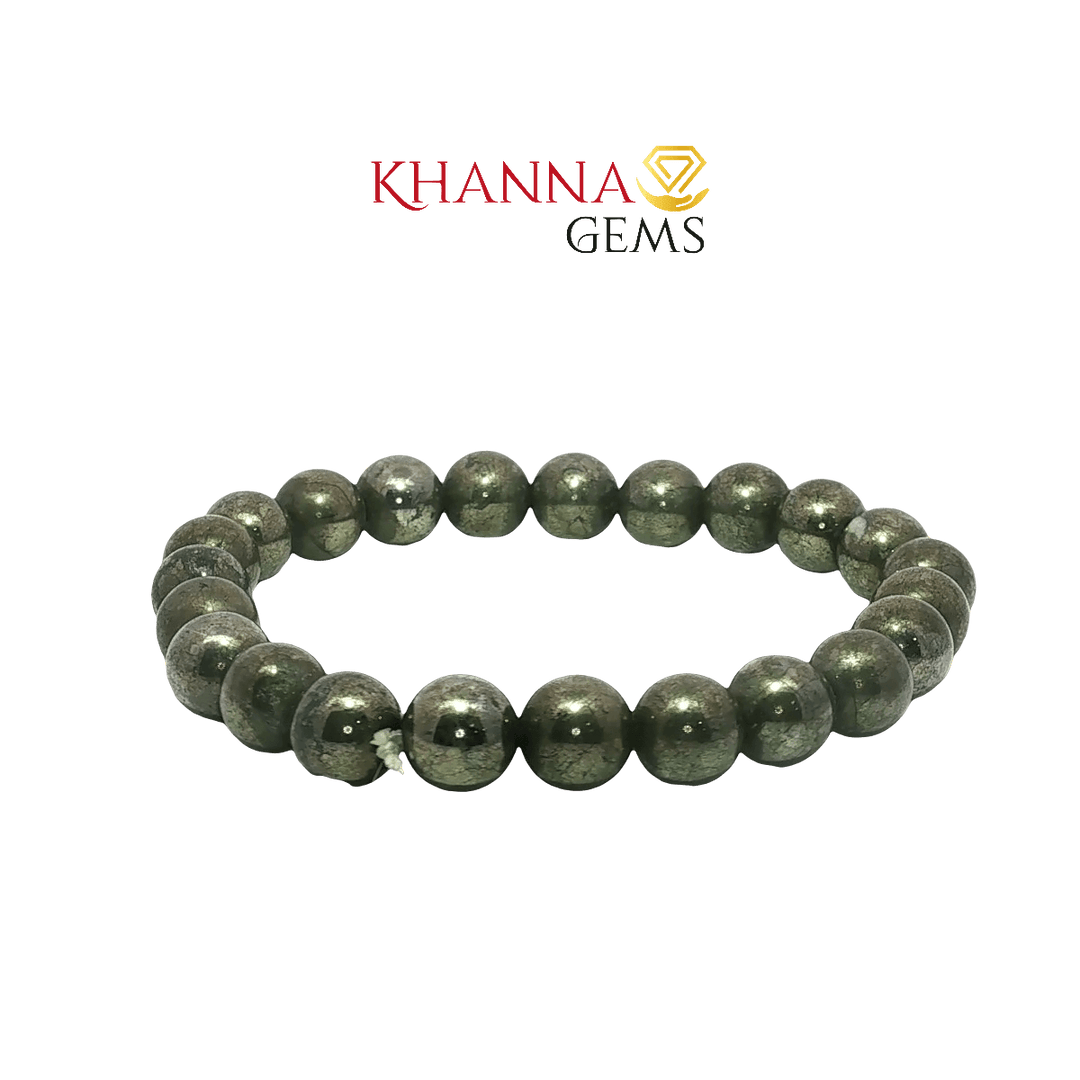 Premium Pyrite 8MM Round Gemstone Beads – NOO6012