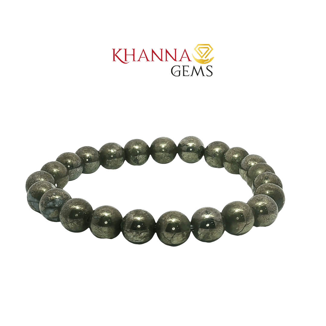 Premium Pyrite 8MM Round Gemstone Beads – NOO6012