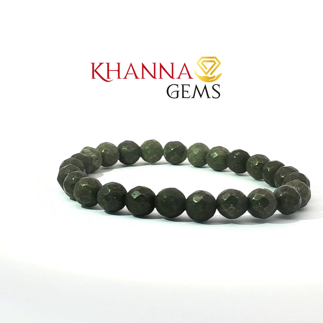 Natural Pyrite Bracelet (Faceted Beads)