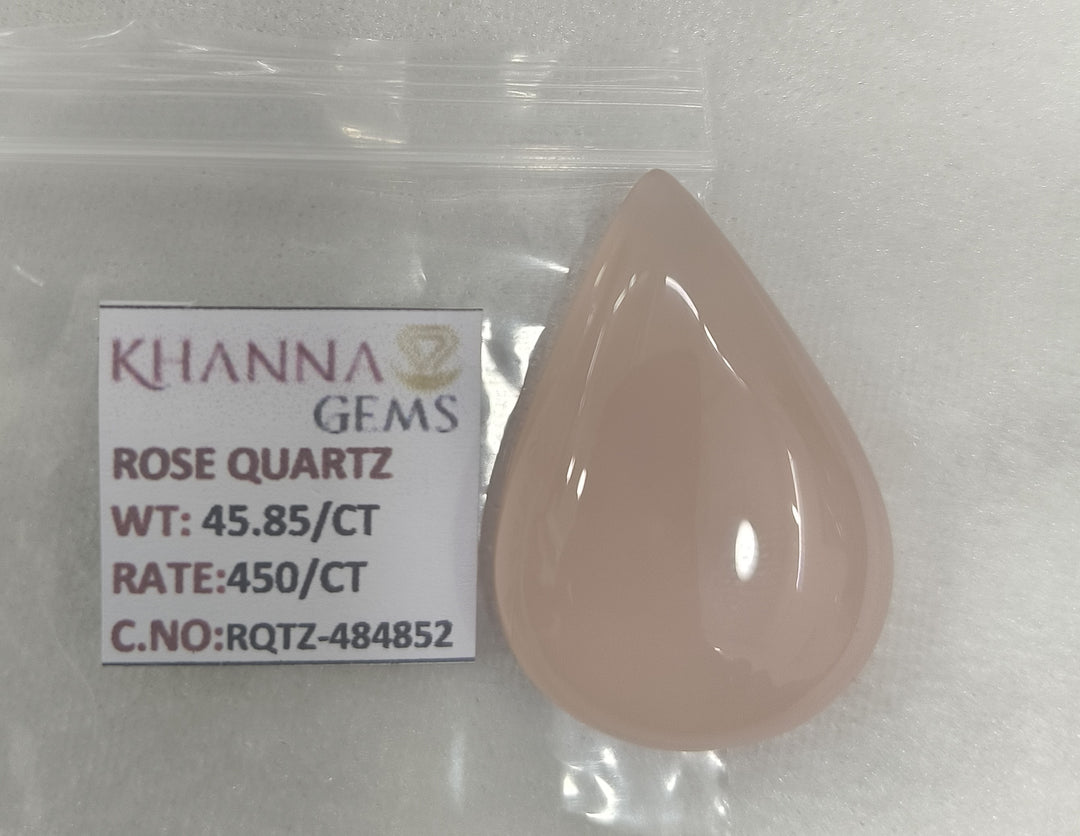 45.85/CT Healing Rose Quartz Stone with Govt. Lab Certificate-484852