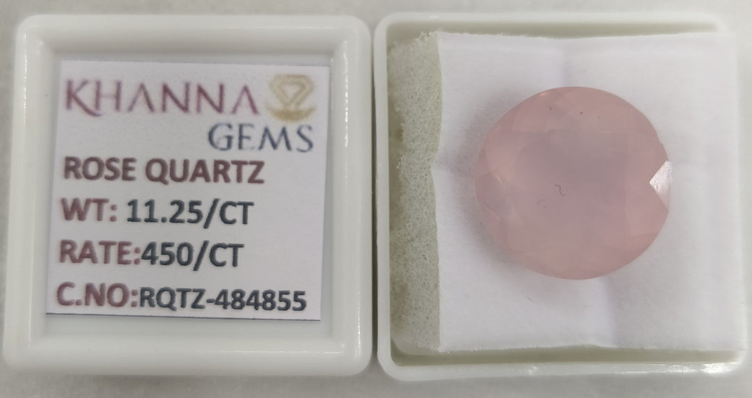 11.25/CT Healing Rose Quartz Stone with Govt. Lab Certificate-484855