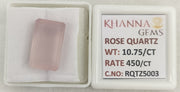 10.75/CT Healing Rose Quartz Stone with Govt. Lab Certificate-RQTZ5003