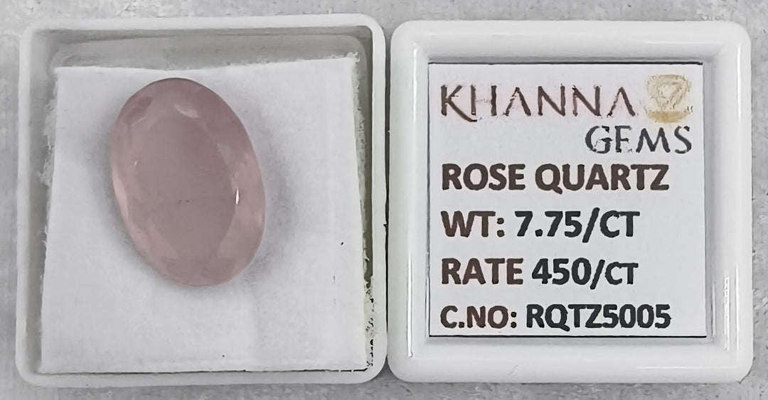 7.75/CT Healing Rose Quartz Stone with Govt. Lab Certificate-RQTZ5005