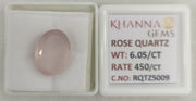 6.05/CT Healing Rose Quartz Stone with Govt. Lab Certificate-RQTZ5009