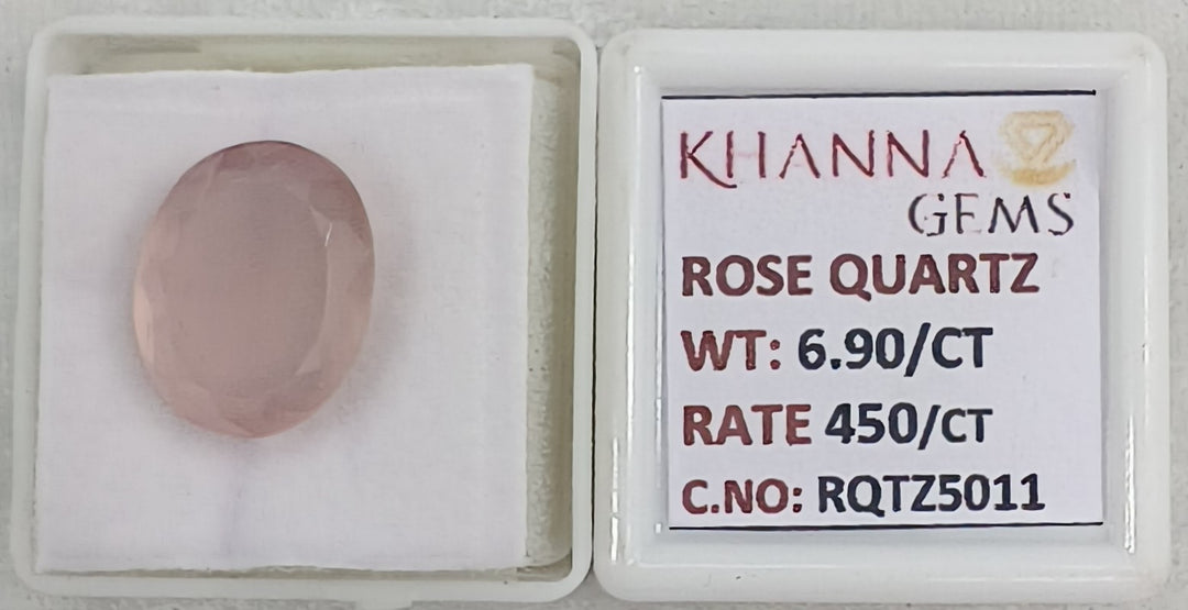 6.90/CT Healing Rose Quartz Stone with Govt. Lab Certificate-RQTZ5011