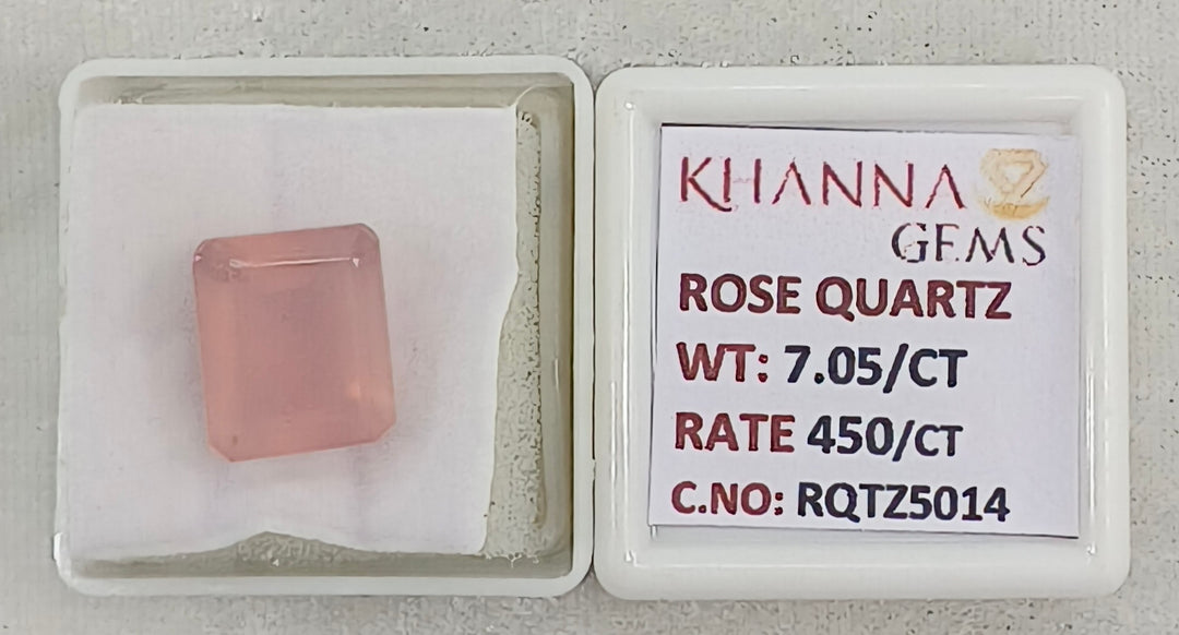 7.05/CT Healing Rose Quartz Stone with Govt. Lab Certificate-RQTZ5014