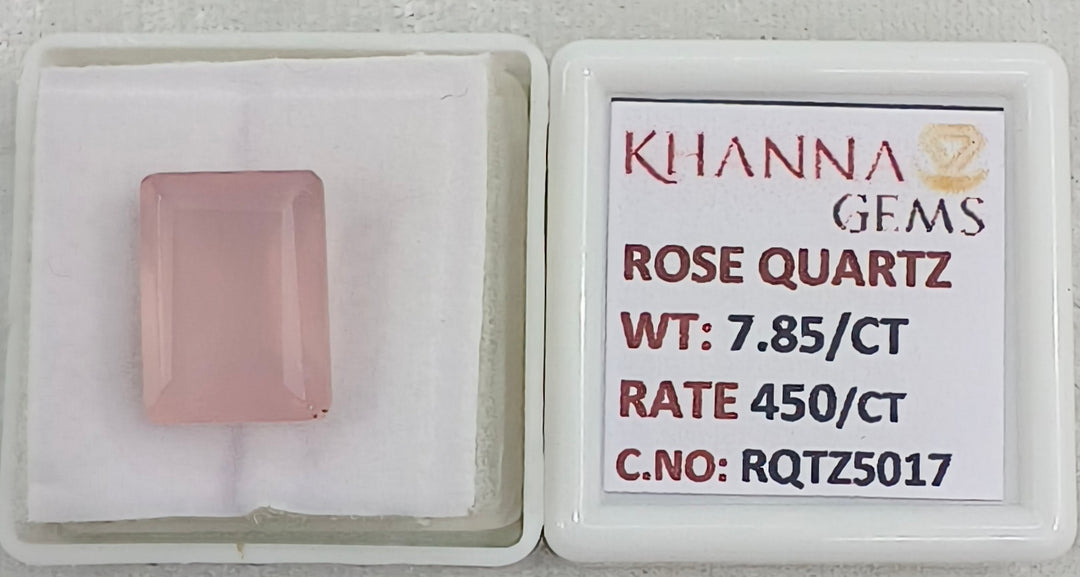 7.85/CT Healing Rose Quartz Stone with Govt. Lab Certificate-RQTZ5017