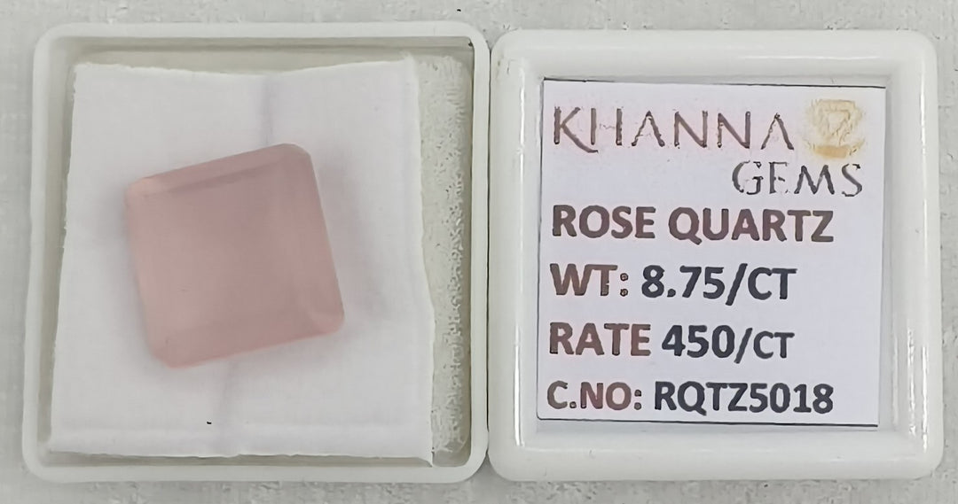 8.75/CT Healing Rose Quartz Stone with Govt. Lab Certificate-RQTZ5018