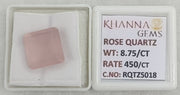 8.75/CT Healing Rose Quartz Stone with Govt. Lab Certificate-RQTZ5018