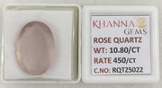 10.80/CT Healing Rose Quartz Stone with Govt. Lab Certificate-RQTZ5022