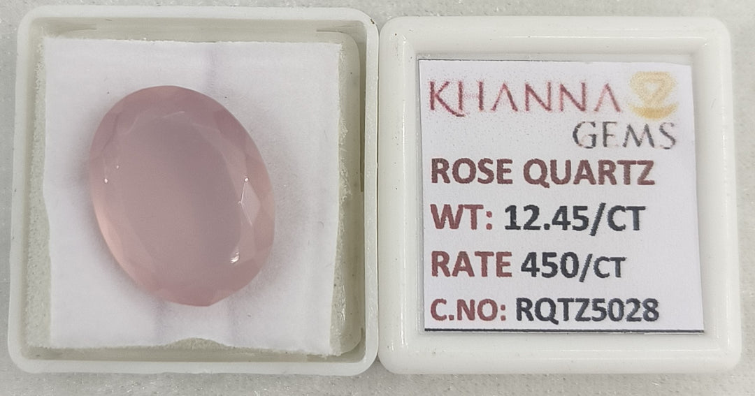 12.45/CT Healing Rose Quartz Stone with Govt. Lab Certificate-RQTZ5028