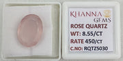 8.55/CT Healing Rose Quartz Stone with Govt. Lab Certificate-RQTZ5030