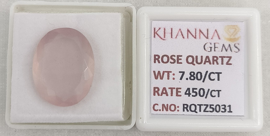 7.80/CT Healing Rose Quartz Stone with Govt. Lab Certificate-RQTZ5031