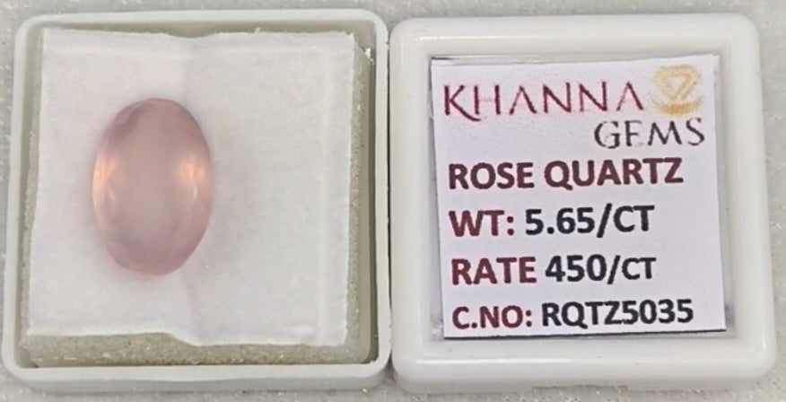 5.65/CT Healing Rose Quartz Stone with Govt. Lab Certificate-RQTZ5035