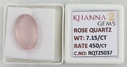 7.15/CT Healing Rose Quartz Stone with Govt. Lab Certificate-RQTZ5037