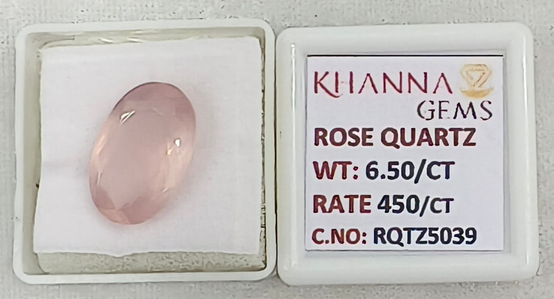 6.50/CT Healing Rose Quartz Stone with Govt. Lab Certificate-RQTZ5039