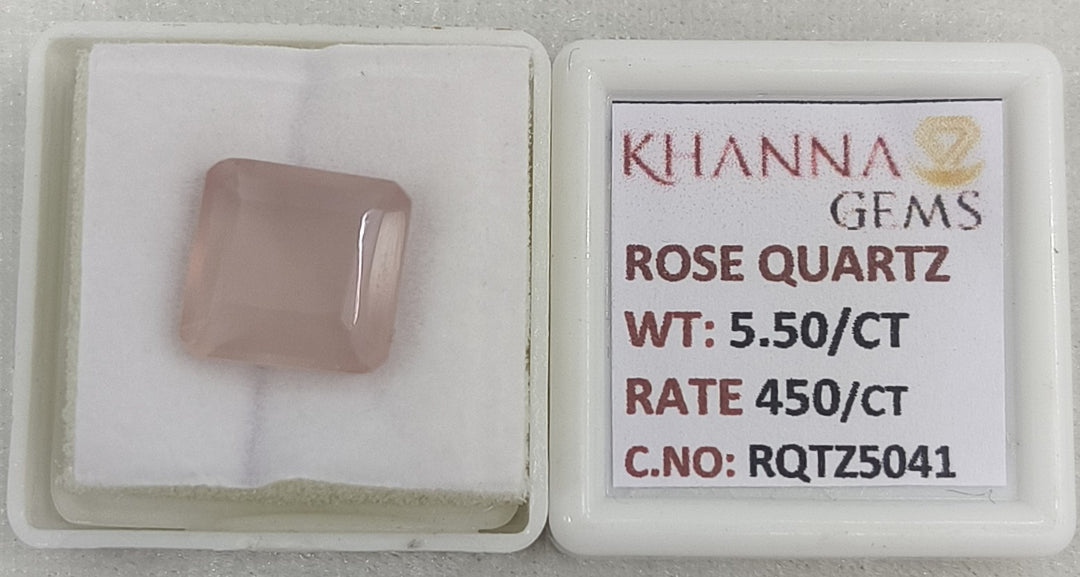 5.50/CT Healing Rose Quartz Stone with Govt. Lab Certificate-RQTZ5041