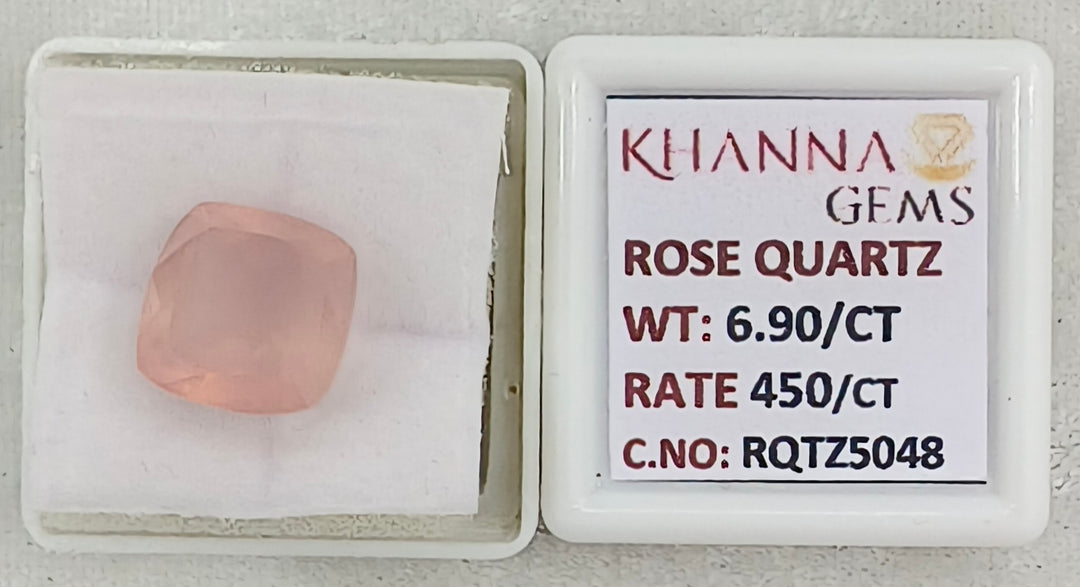 6.90/CT Healing Rose Quartz Stone with Govt. Lab Certificate-RQTZ5048