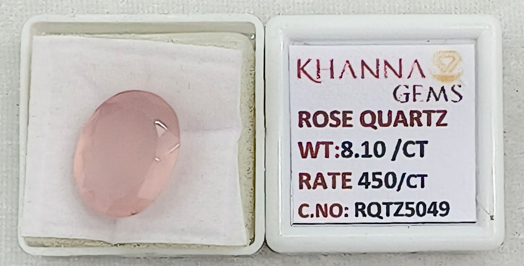 8.10/CT Healing Rose Quartz Stone with Govt. Lab Certificate-RQTZ5049