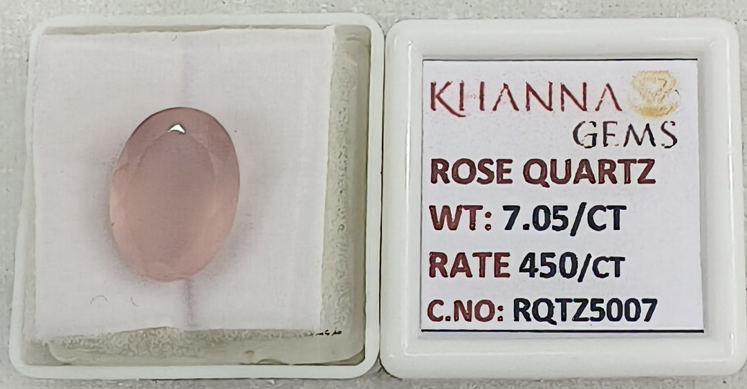 7.05/CT Healing Rose Quartz Stone with Govt. Lab Certificate-RQTZ5007