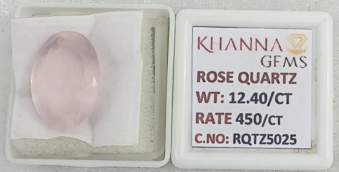 12.40/CT Healing Rose Quartz Stone with Govt. Lab Certificate-RQTZ5025