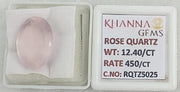 12.40/CT Healing Rose Quartz Stone with Govt. Lab Certificate-RQTZ5025