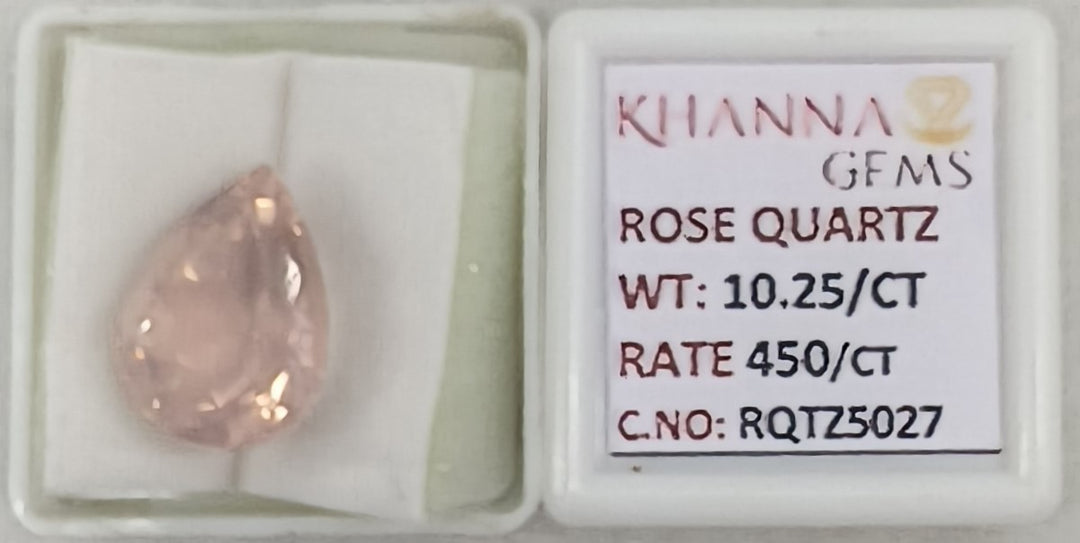 10.25/CT Healing Rose Quartz Stone with Govt. Lab Certificate-RQTZ5027