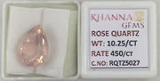 10.25/CT Healing Rose Quartz Stone with Govt. Lab Certificate-RQTZ5027